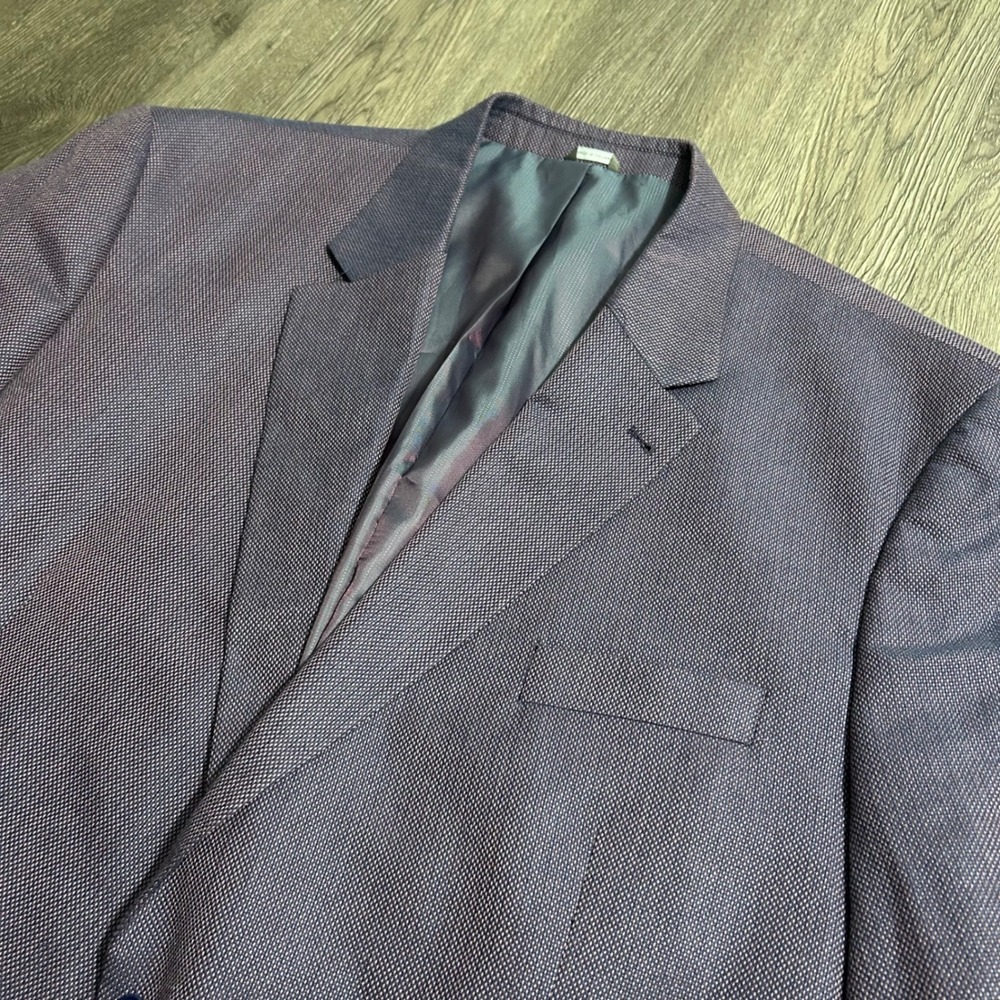 Oak Hill Blazer 3XLT Purple Textured Two Button Sport Coat 54/56 Tall
